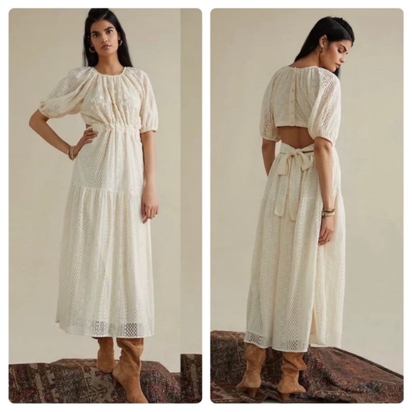Anthropologie “Verb” by Pallavi Singhee Agneza Embroidered Lace Dress size 6P - Picture 1 of 13